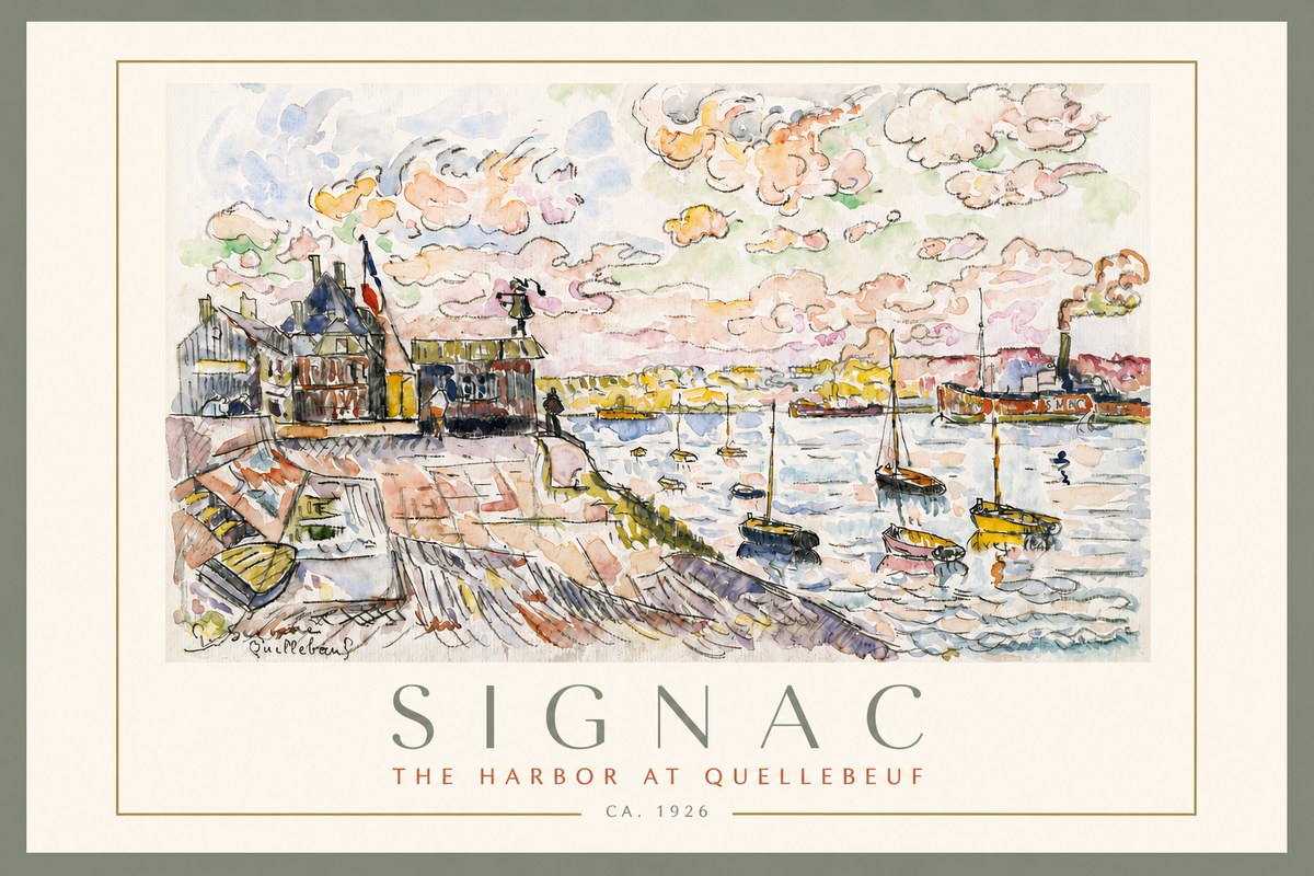 Signac The Harbor at Quellebeuf No3 - Plakat