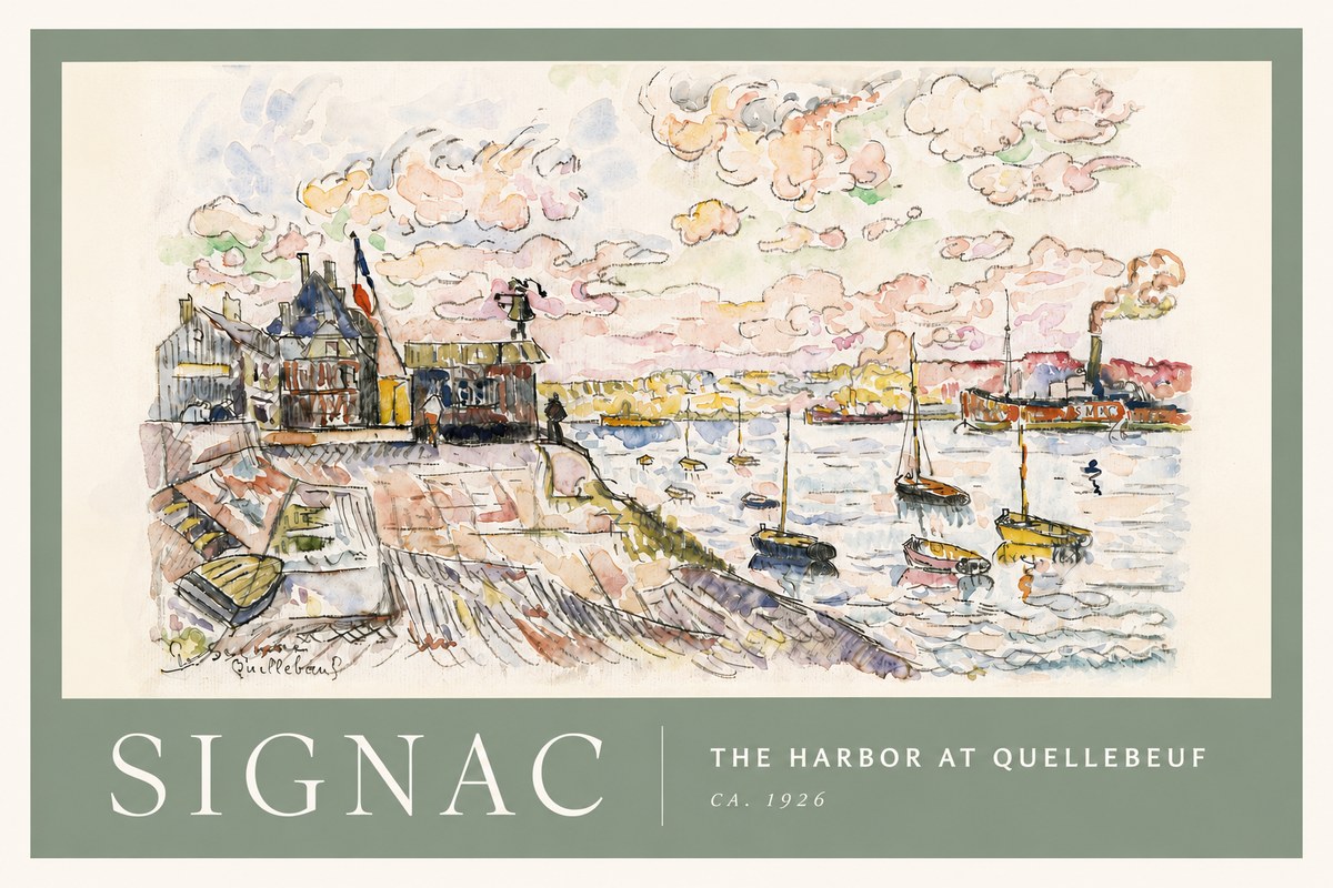 Signac The Harbor at Quellebeuf No5 - Plakat