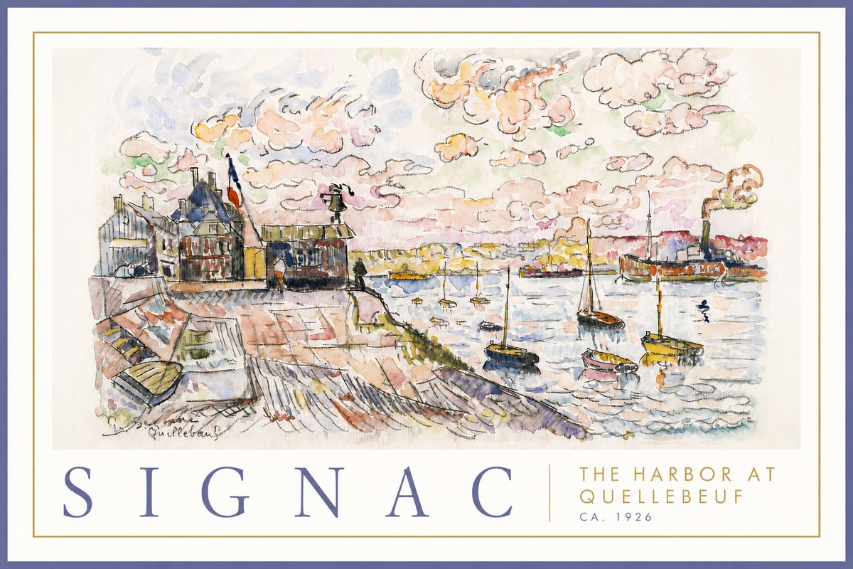 Signac The Harbor at Quellebeuf No6 - Plakat