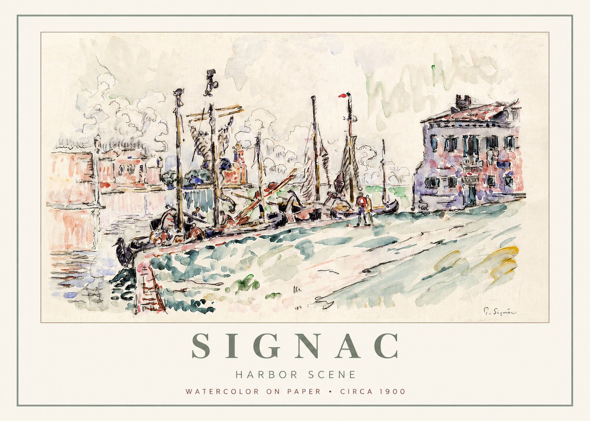 Signac Harbor Scene No2 - Plakat