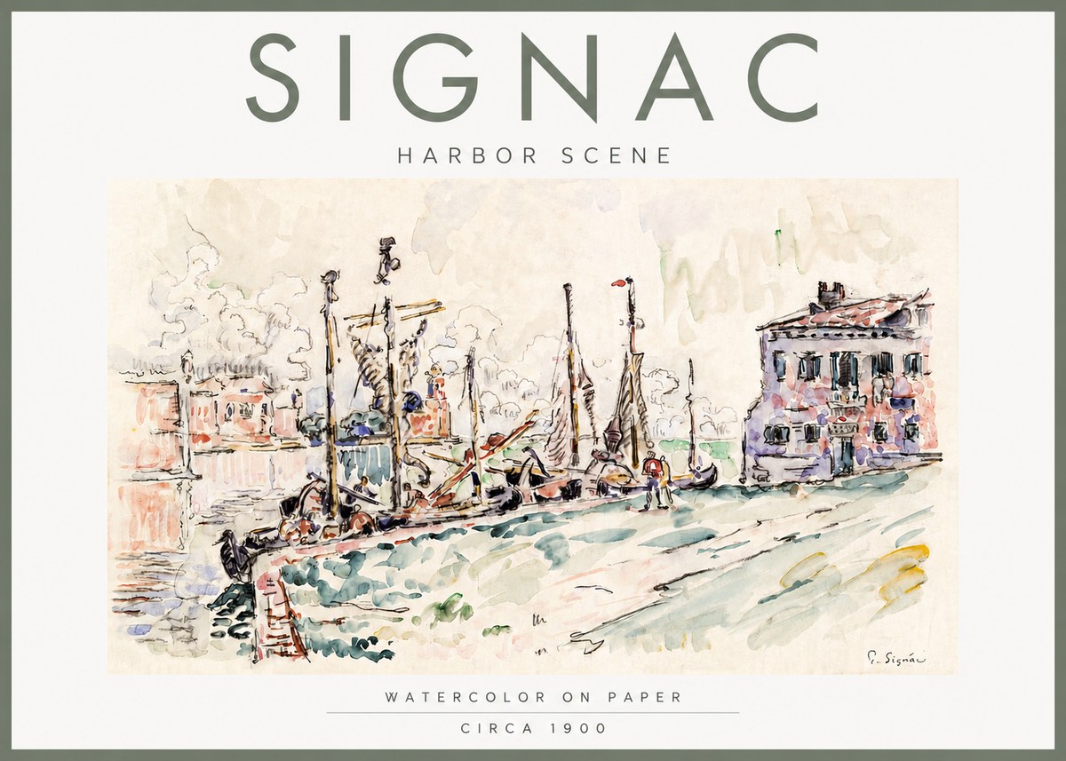 Signac Harbor Scene No4 - Plakat