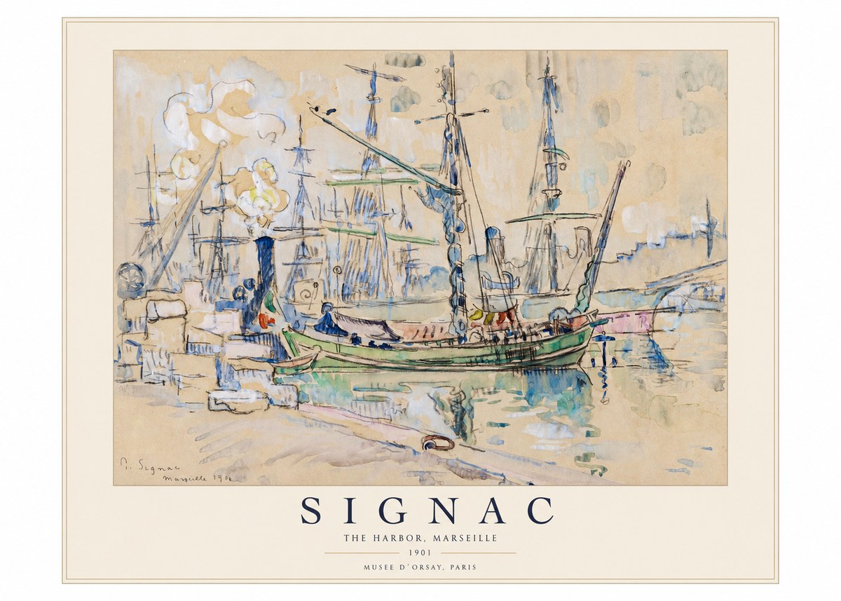 Signac The Harbor, Marseille No1 - Plakat
