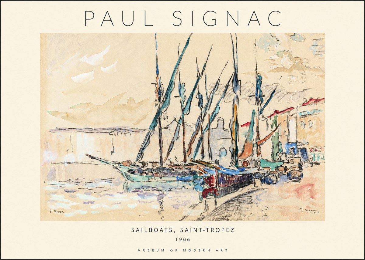 Signac Sailboats, Saint-tropez No1 - Plakat