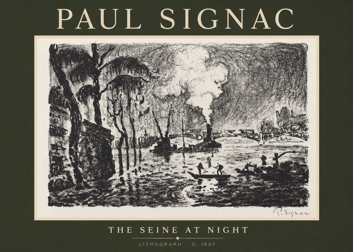 Signac The Seine at Night No2 - Plakat