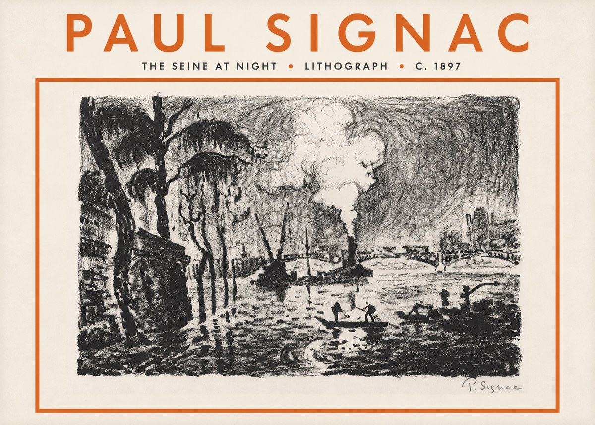 Signac The Seine at Night No5 - Plakat