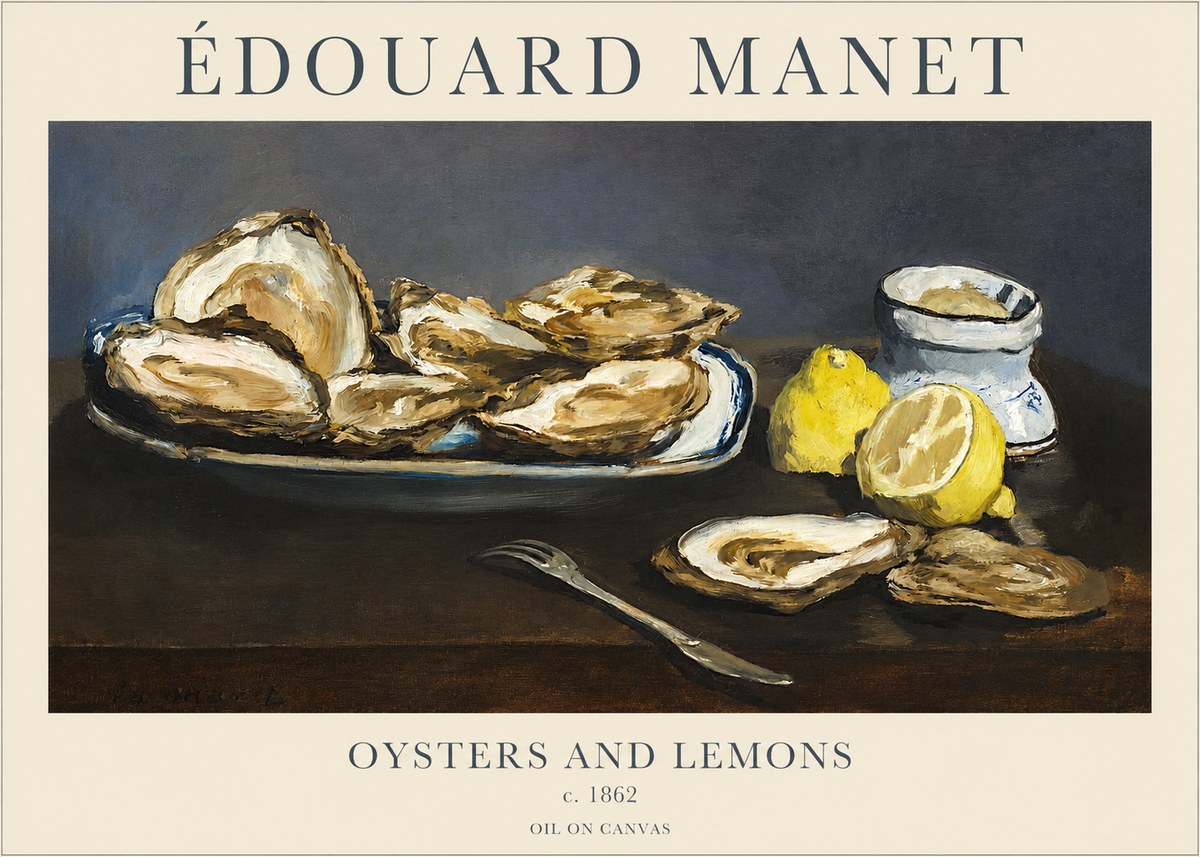 Édouard Manet Oysters and Lemons No3 - Plakat