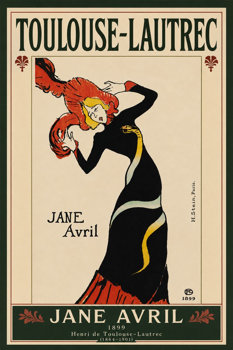Toulouse-Lautrec Jane Avril I No6 - Plakat