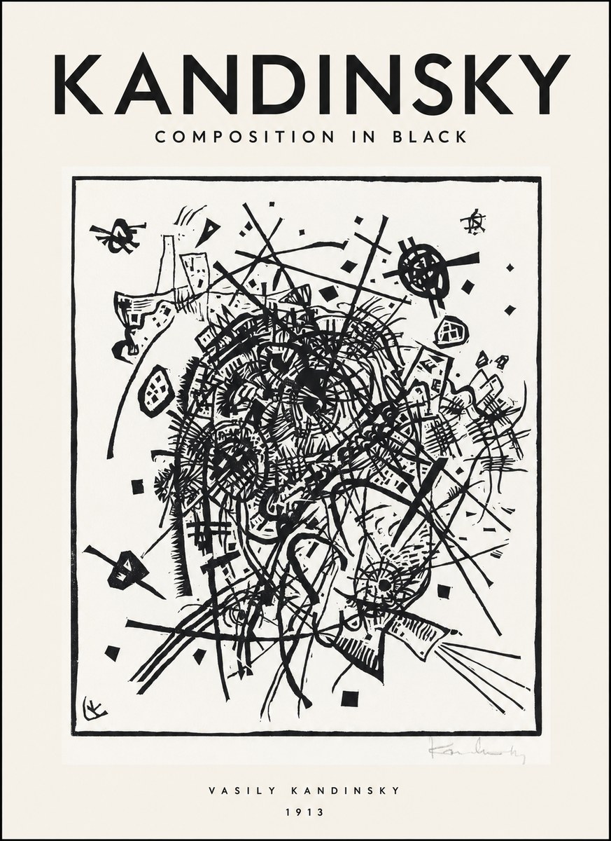 Kandinsky Composition in Black No1 - Plakat