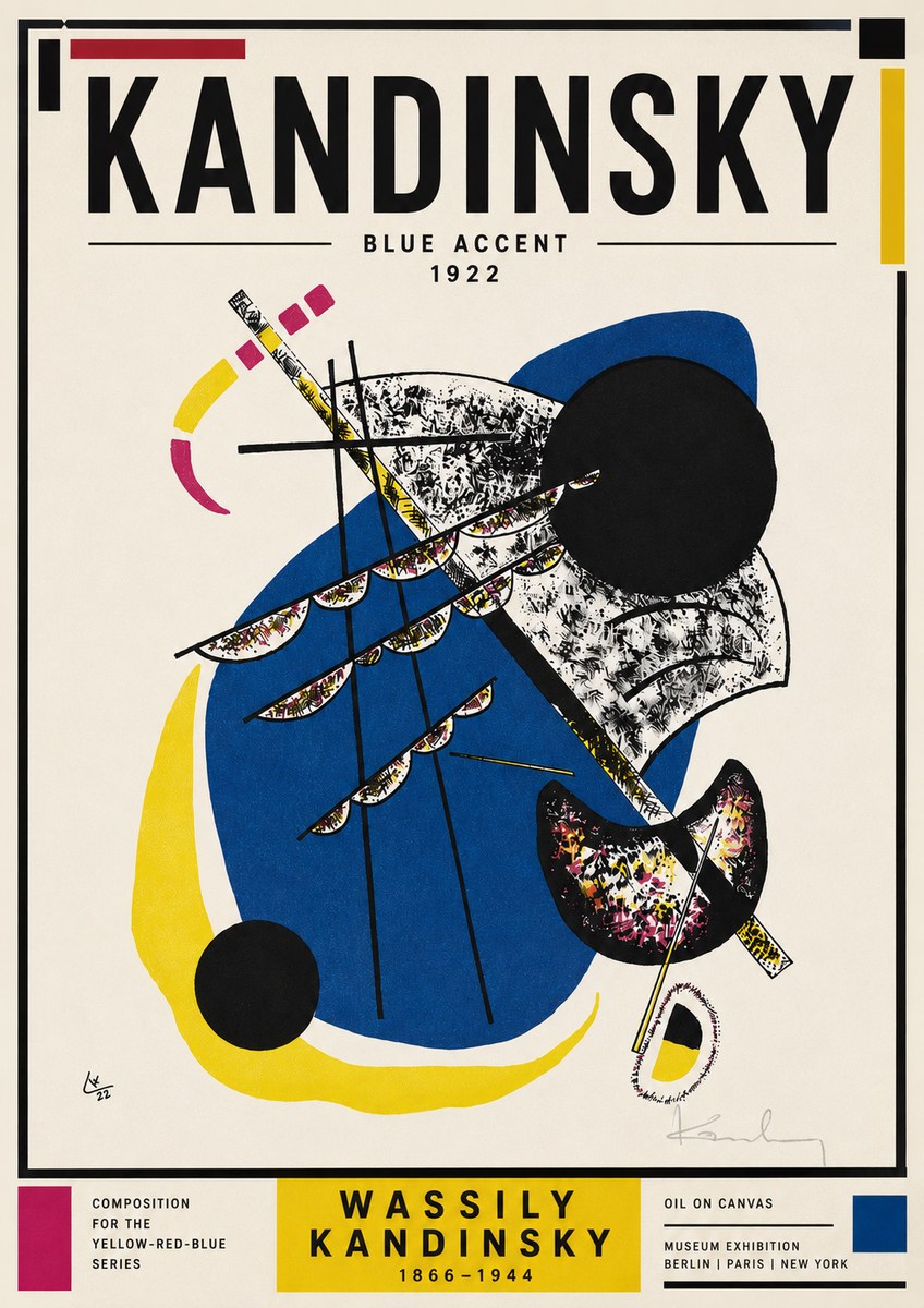 Kandinsky Blue Accent No5 - Plakat