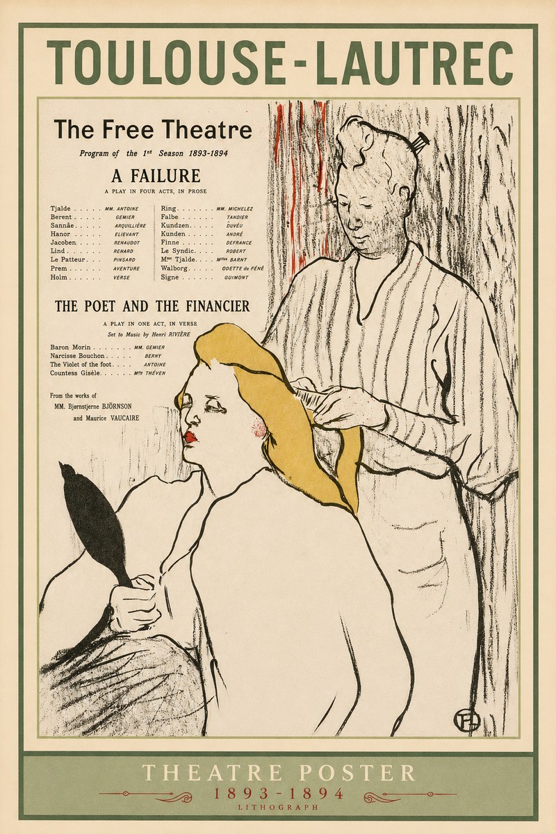 Toulouse-Lautrec Le Théâtre Libre - Une Faillite / Le Poète Et Le Financier No2 - Plakat