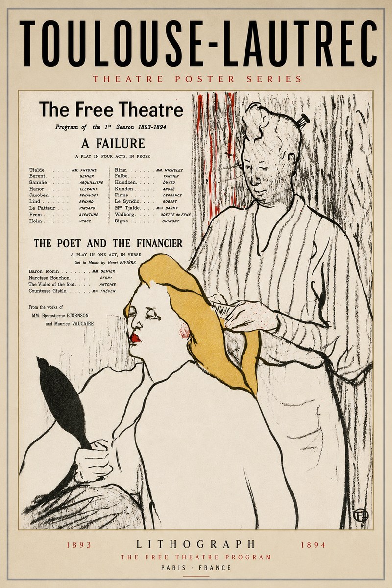 Toulouse-Lautrec Le Théâtre Libre - Une Faillite / Le Poète Et Le Financier No5 - Plakat