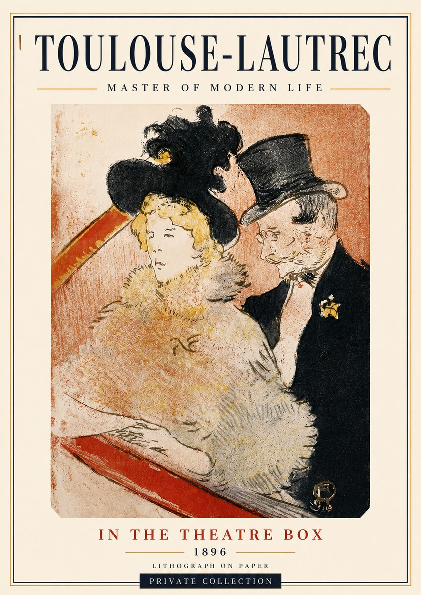 Toulouse-Lautrec In the Theatre Box No6 - Plakat