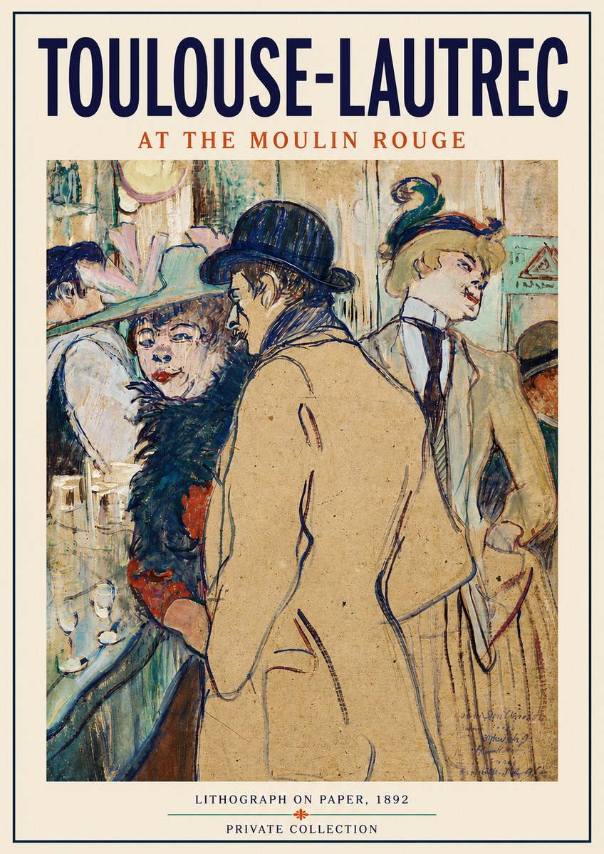 Toulouse-Lautrec At the Moulin Rouge II No4 - Plakat