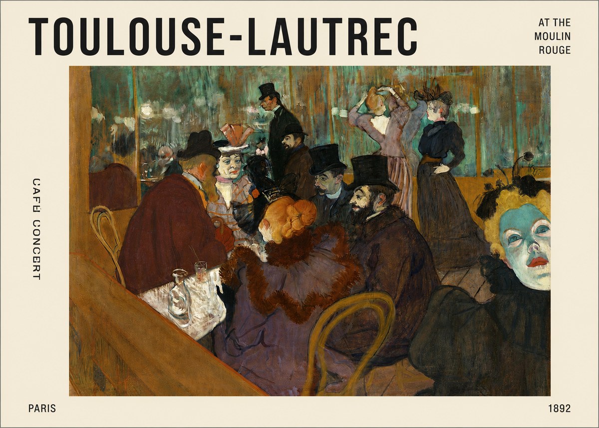 Toulouse-Lautrec At the Moulin Rouge IV No3 - Plakat