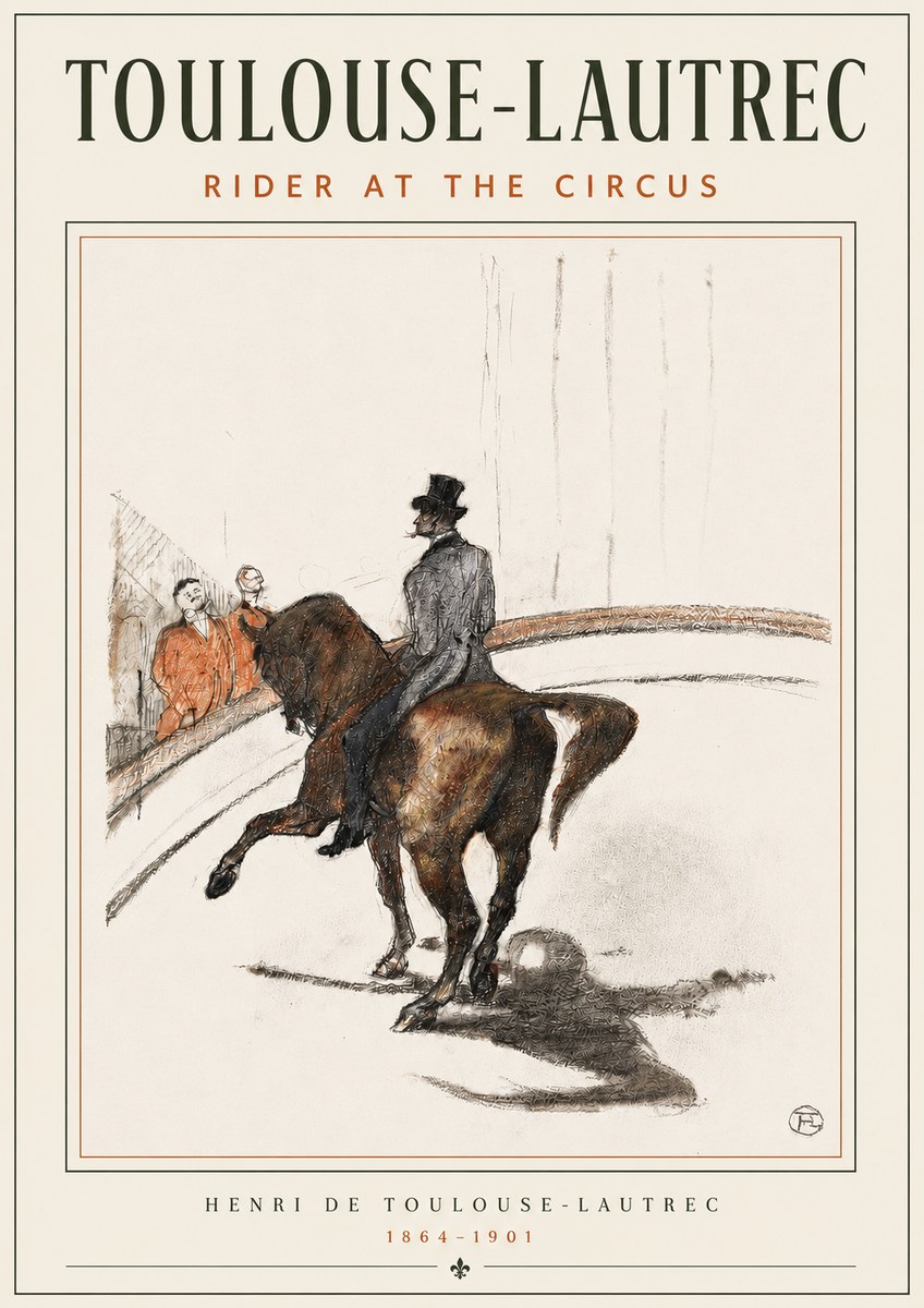 Toulouse-Lautrec Rider at the Circus No4 - Plakat
