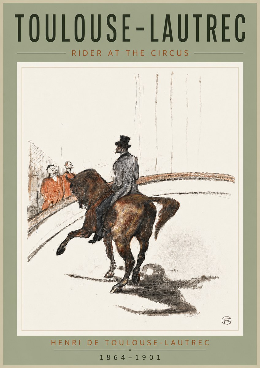 Toulouse-Lautrec Rider at the Circus No6 - Plakat