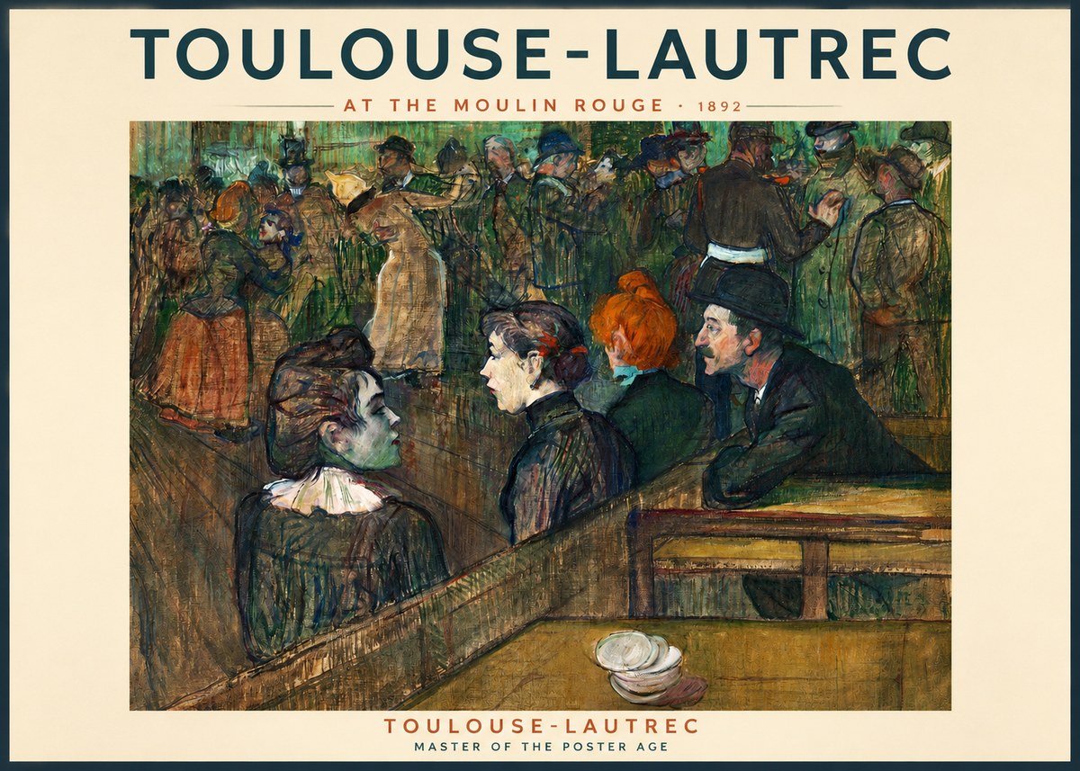 Toulouse-Lautrec At the Moulin Rouge V No2 - Plakat
