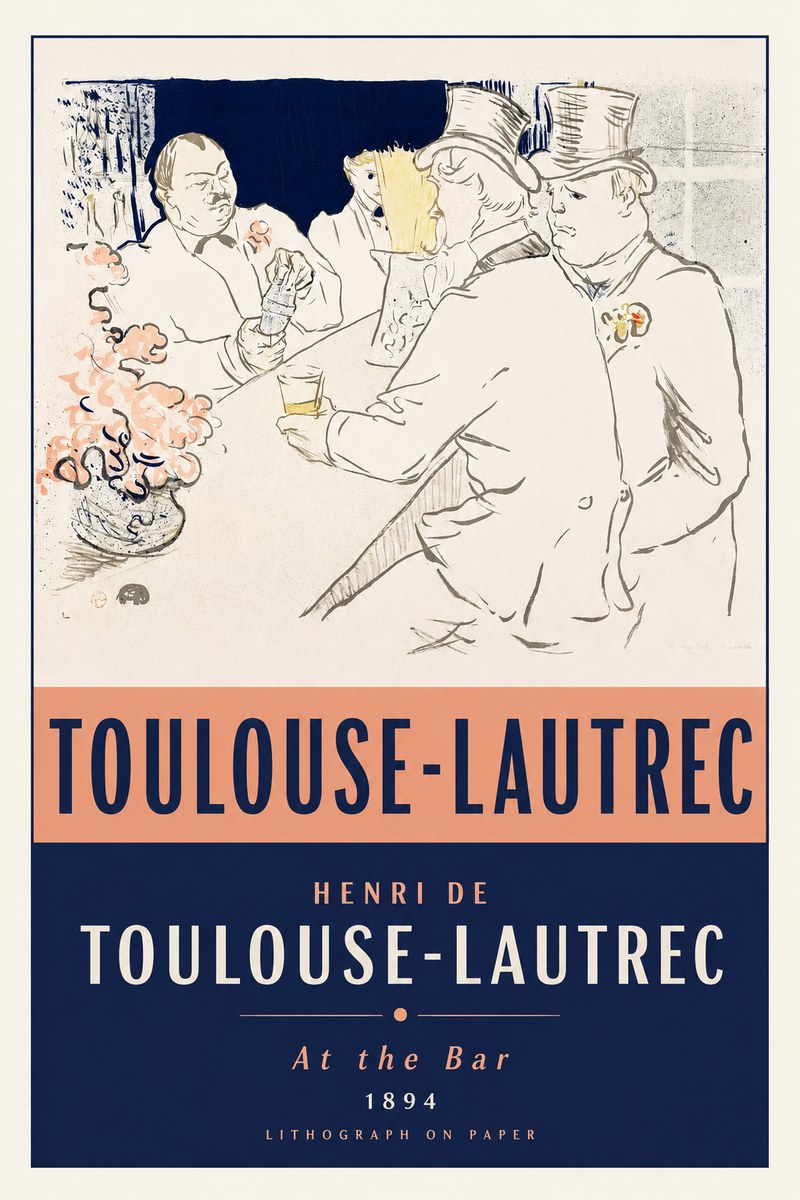 Toulouse-Lautrec At the Bar No2 - Plakat