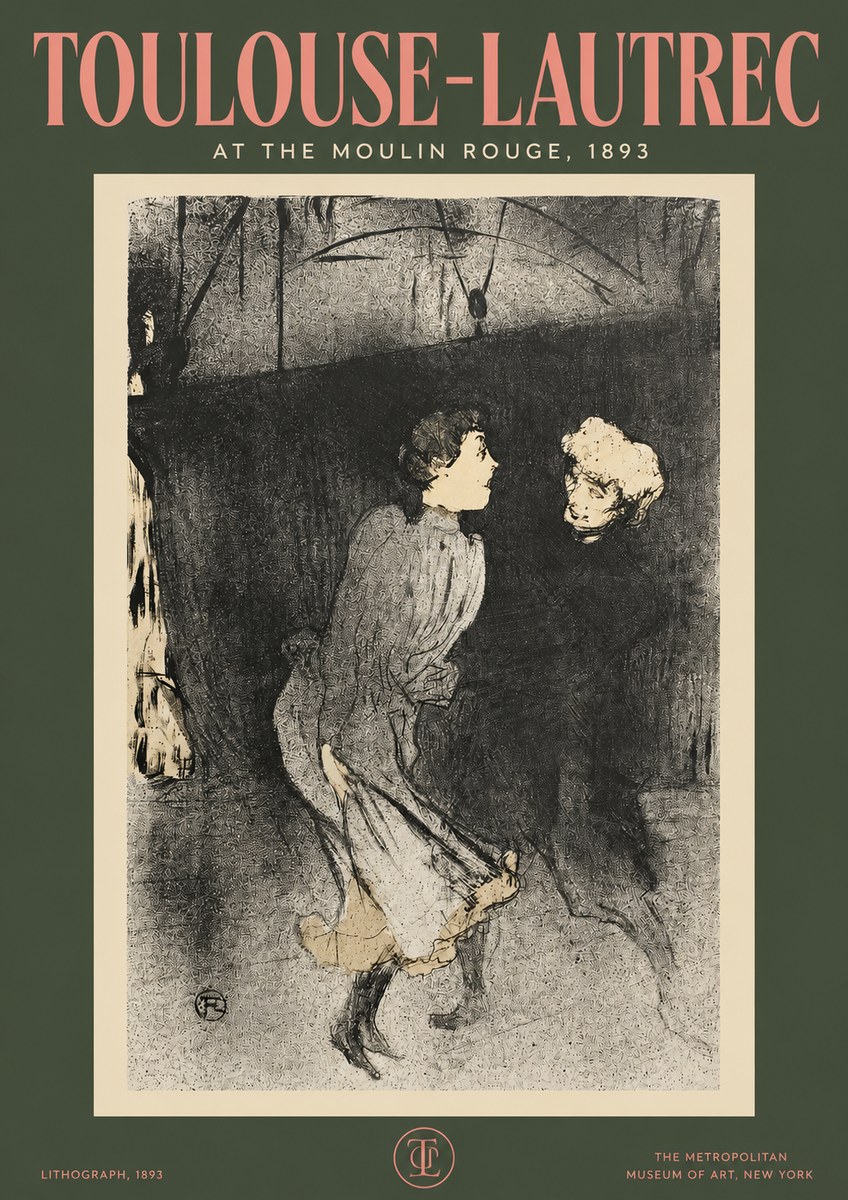 Toulouse-Lautrec At the Moulin Rouge VI No2 - Plakat