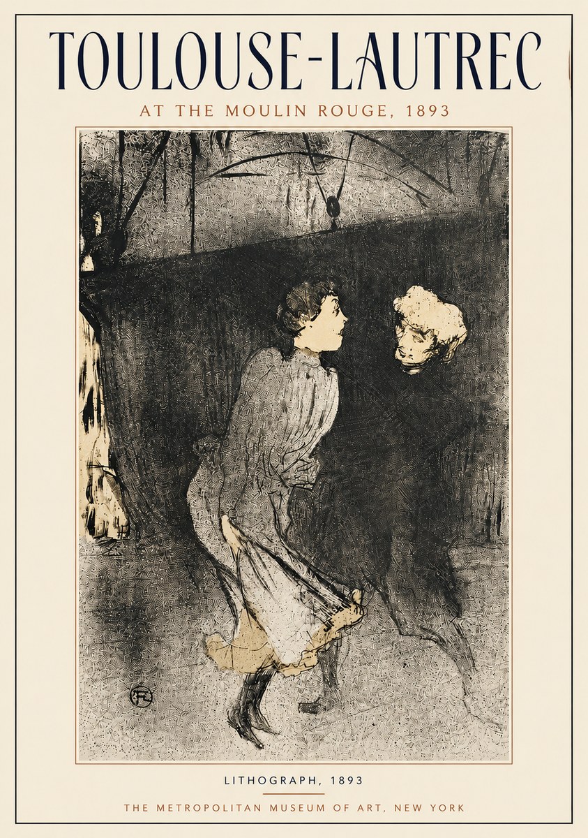 Toulouse-Lautrec At the Moulin Rouge VI No4 - Plakat