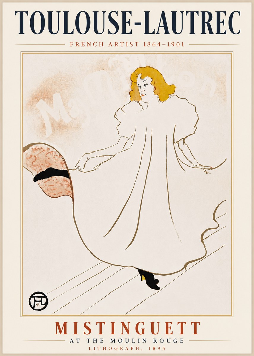 Toulouse-Lautrec Mistinguett at the Moulin Rouge No5 - Plakat