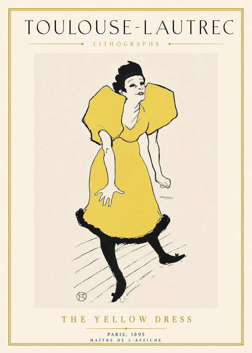 Toulouse-Lautrec The Yellow Dress No5 - Plakat