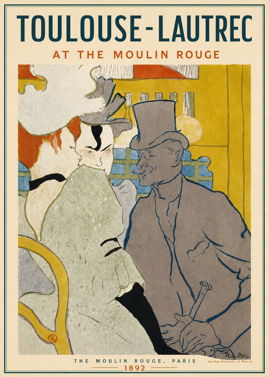 Toulouse-Lautrec At the Moulin Rouge IX No3 - Plakat