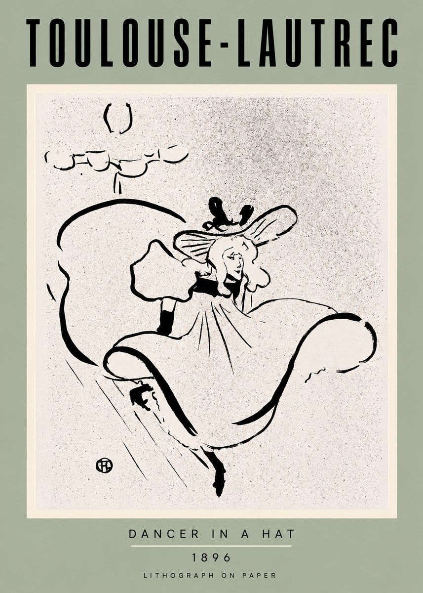 Toulouse-Lautrec Dancer in a Hat No3 - Plakat