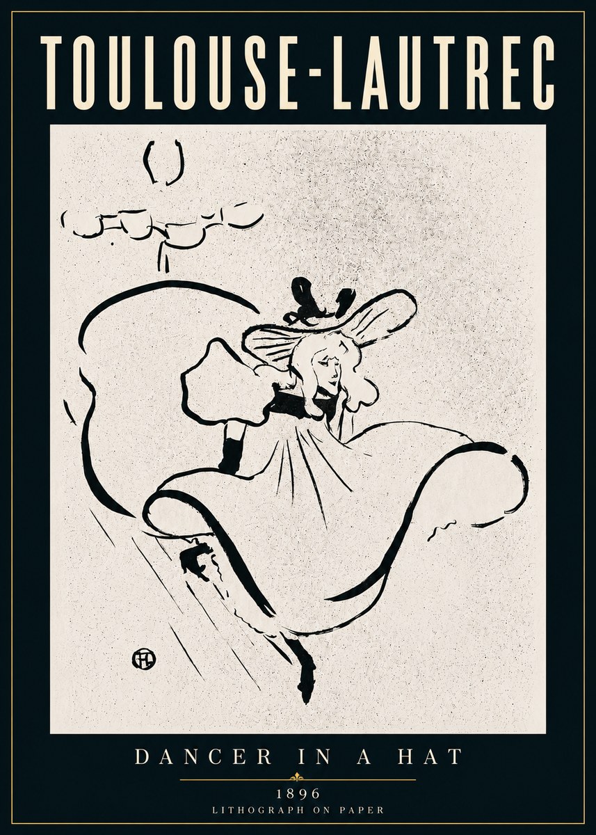 Toulouse-Lautrec Dancer in a Hat No5 - Plakat
