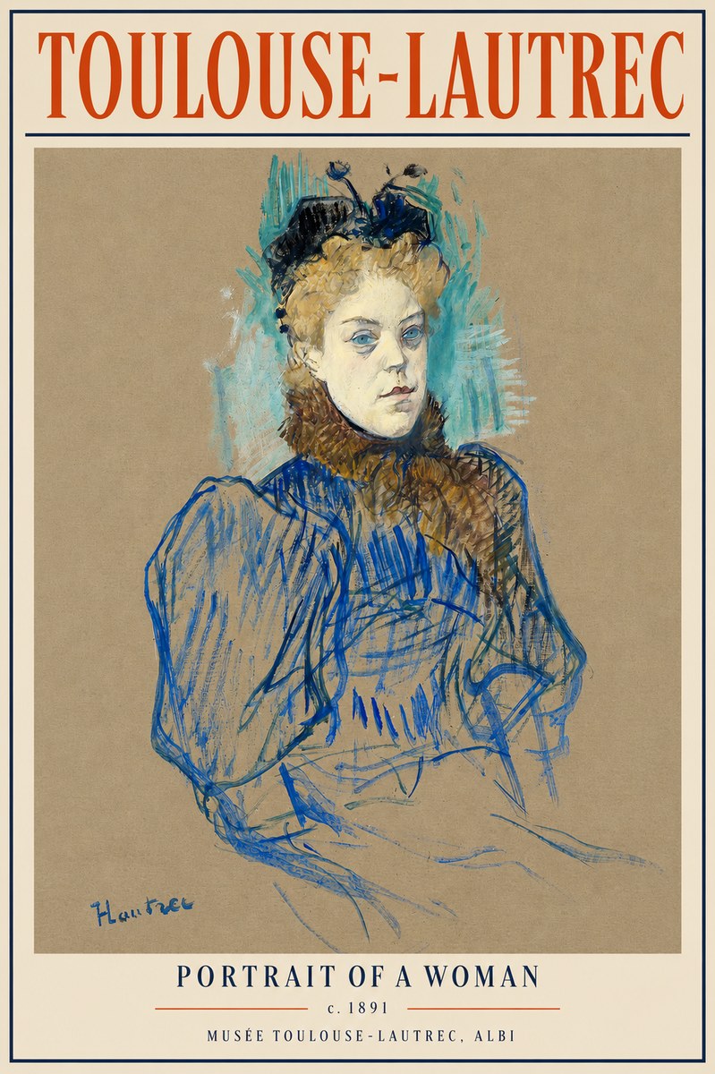 Toulouse-Lautrec Portrait of a Woman II No5 - Plakat