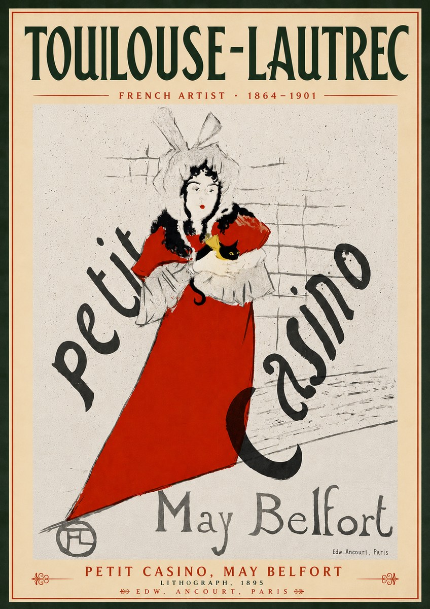 Toulouse-Lautrec Petit Casino, May Belfort No4 - Plakat