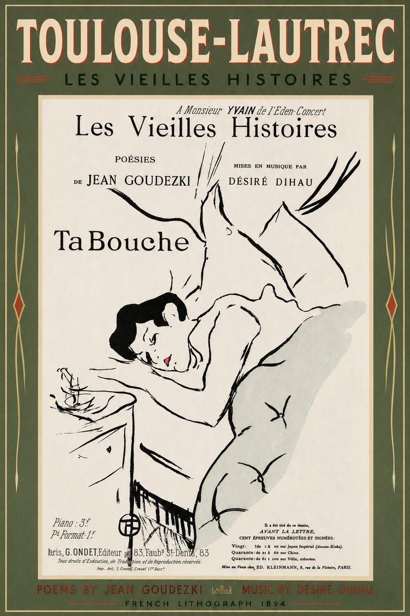 Toulouse-Lautrec Les Vieilles Histoires - Ta Bouche No2 - Plakat