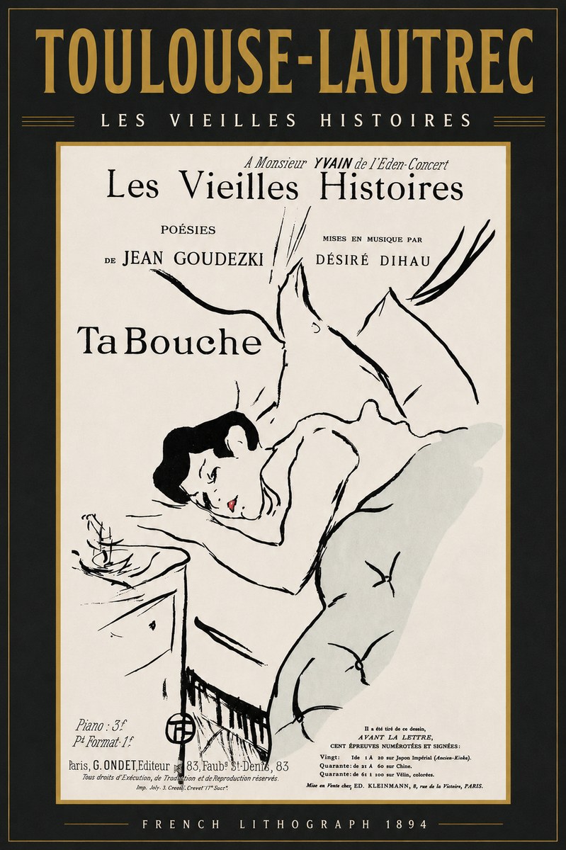 Toulouse-Lautrec Les Vieilles Histoires - Ta Bouche No3 - Plakat