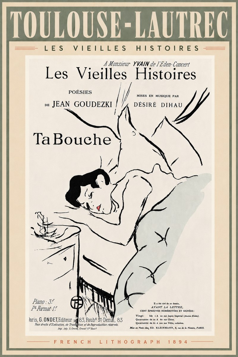 Toulouse-Lautrec Les Vieilles Histoires - Ta Bouche No5 - Plakat