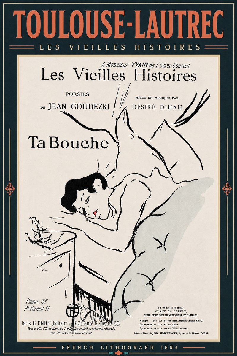 Toulouse-Lautrec Les Vieilles Histoires - Ta Bouche No6 - Plakat