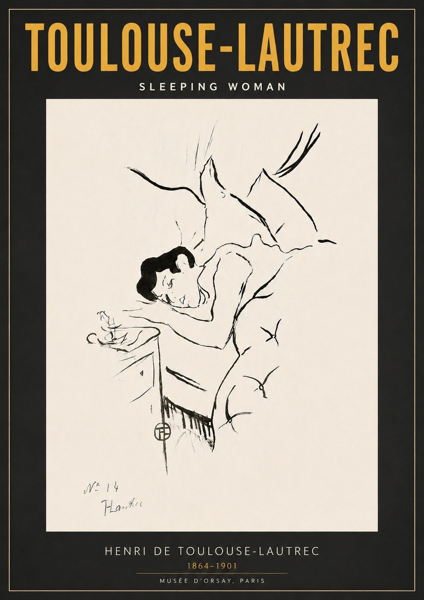 Toulouse-Lautrec Sleeping Woman No6 - Plakat