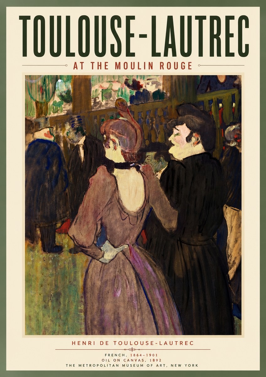 Toulouse-Lautrec At the Moulin Rouge XIV No6 - Plakat
