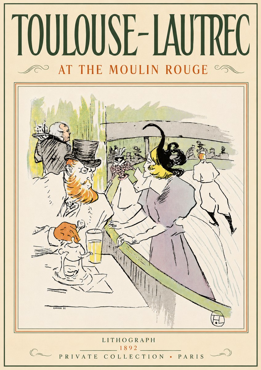 Toulouse-Lautrec At the Moulin Rouge XV No5 - Plakat