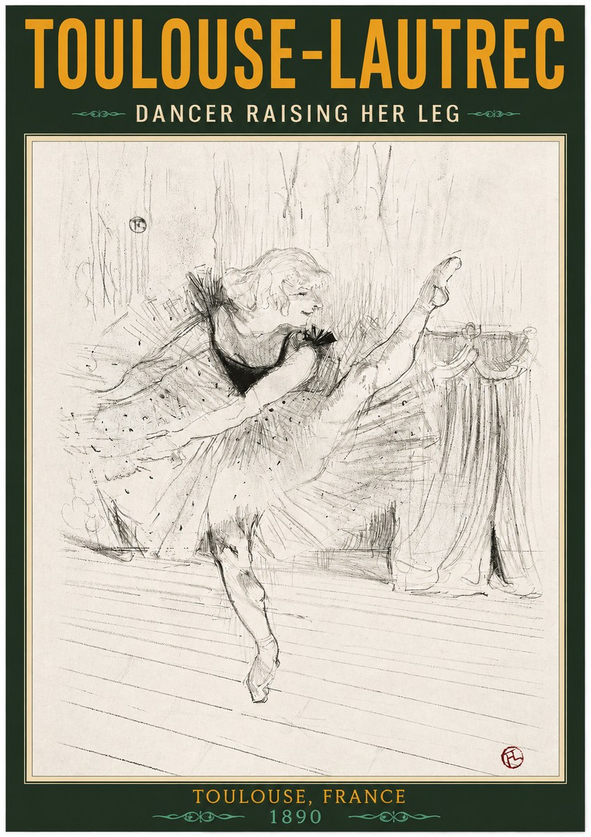 Toulouse-Lautrec Dancer Raising Her Leg No2 - Plakat