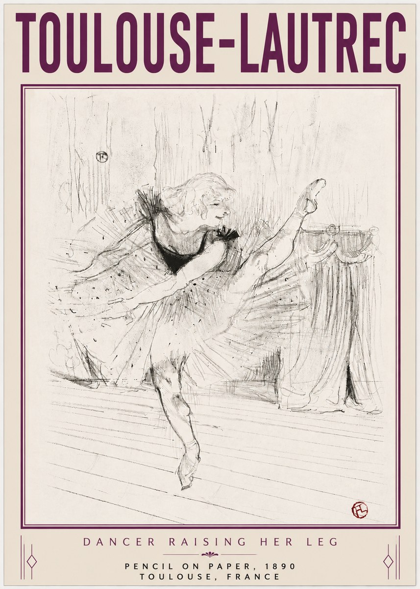 Toulouse-Lautrec Dancer Raising Her Leg No4 - Plakat