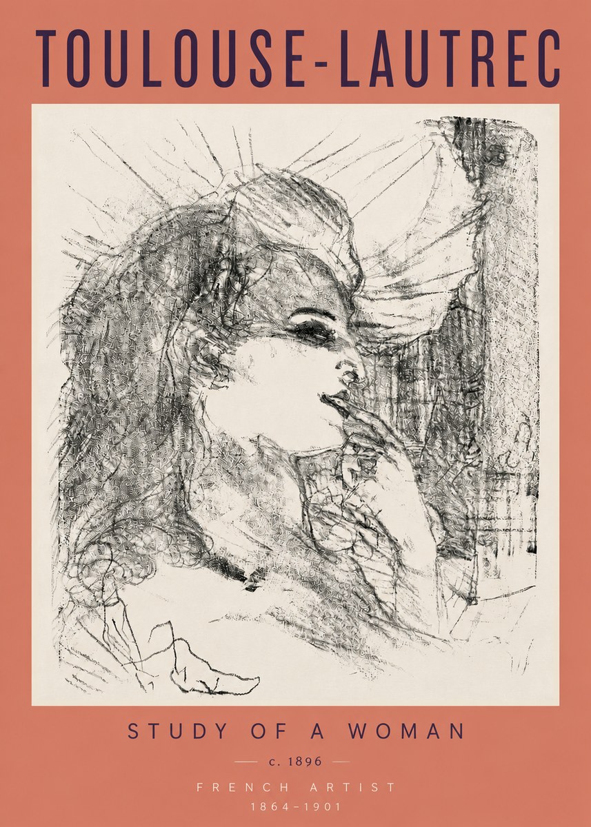 Toulouse-Lautrec Study of a Woman I No4 - Plakat