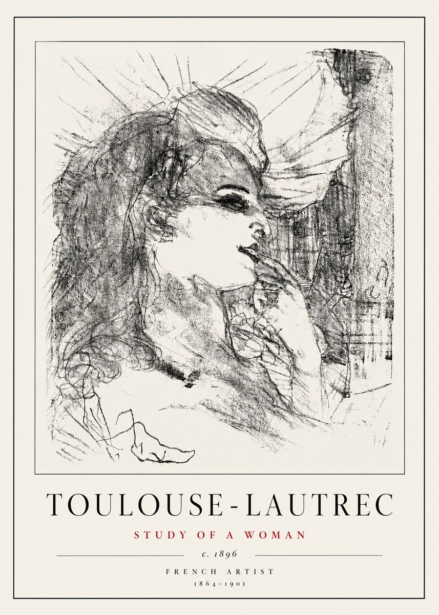 Toulouse-Lautrec Study of a Woman I No5 - Plakat