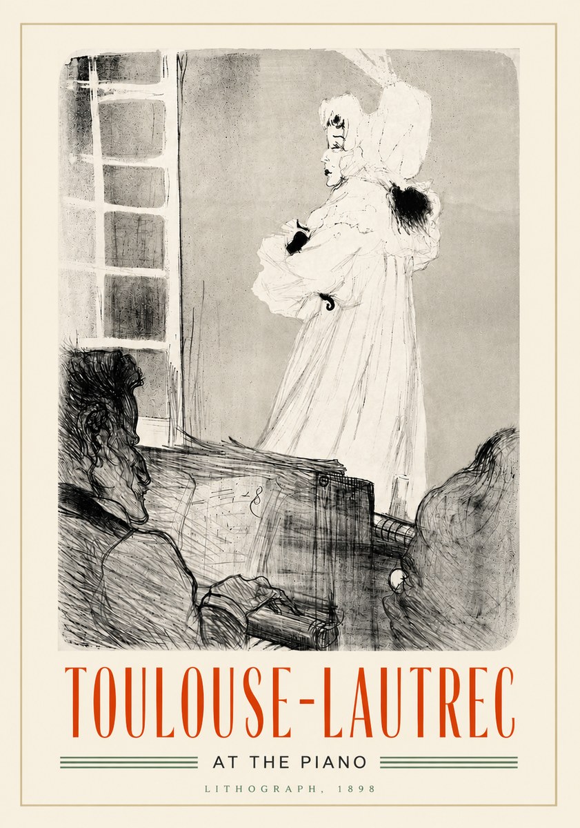 Toulouse-Lautrec At the Piano No4 - Plakat