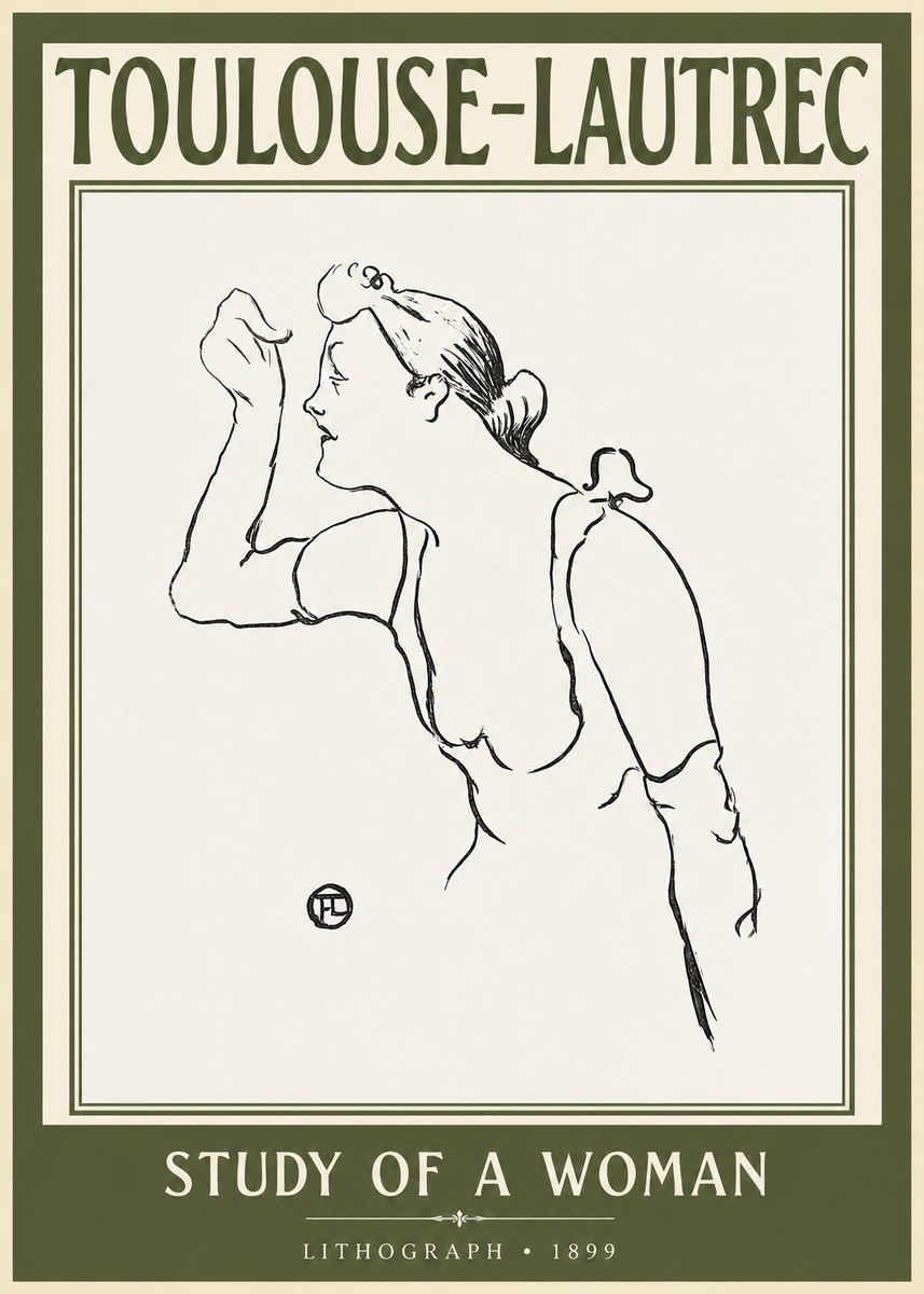 Toulouse-Lautrec Study of a Woman II No2 - Plakat