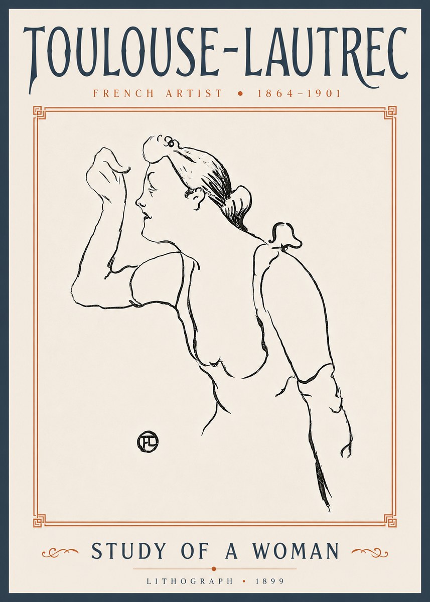 Toulouse-Lautrec Study of a Woman II No6 - Plakat