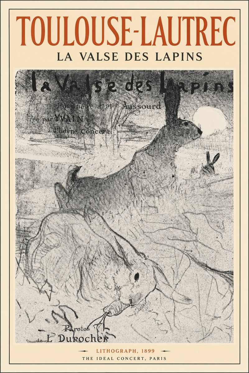 Toulouse-Lautrec La Valse Des Lapins No2 - Plakat