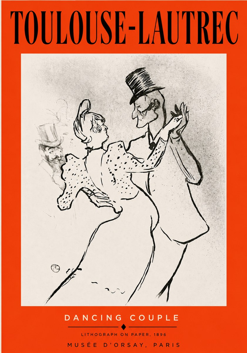Toulouse-Lautrec Dancing Couple No3 - Plakat