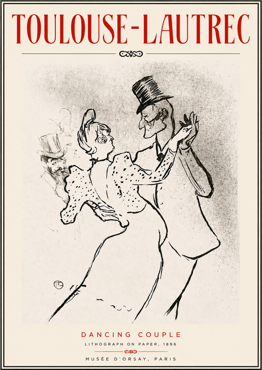 Toulouse-Lautrec Dancing Couple No5 - Plakat