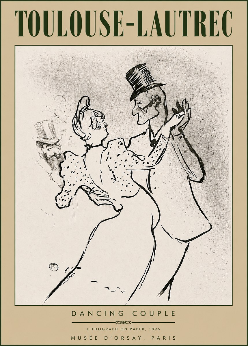 Toulouse-Lautrec Dancing Couple No6 - Plakat