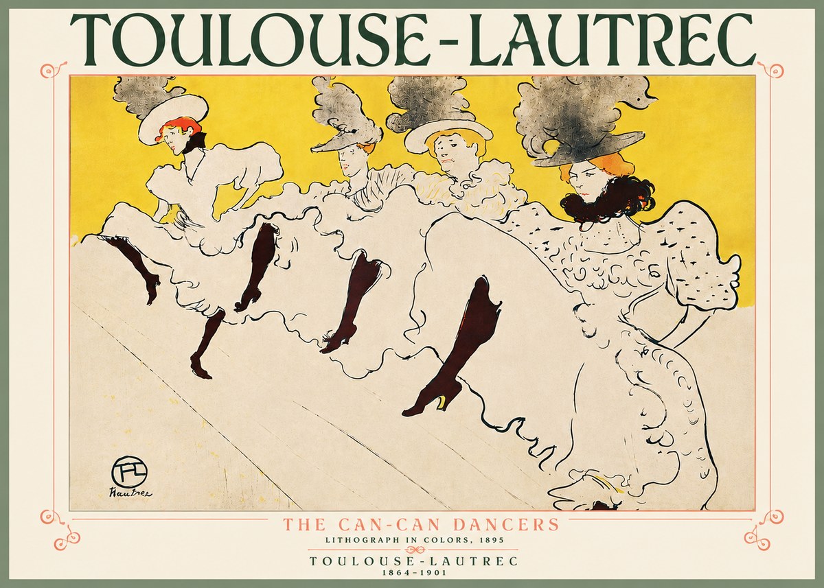 Toulouse-Lautrec The Can-can Dancers No5 - Plakat